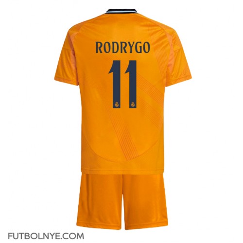 Camiseta Real Madrid Rodrygo Goes #11 Visitante Equipación para niños 2024-25 manga corta (+ pantalones cortos)